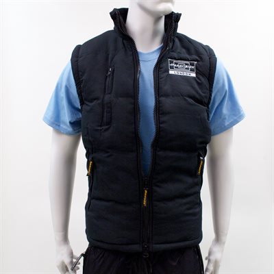 HOODED MICRO BODYWARMER BLACK (S)